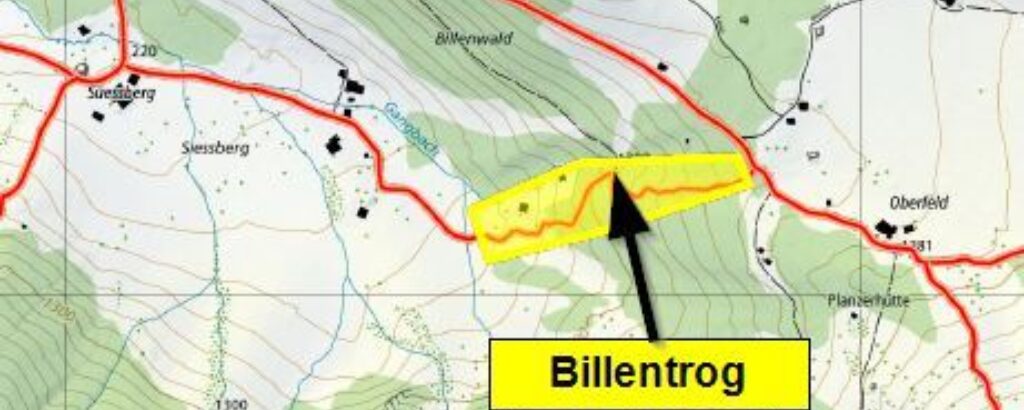 Wanderwegsperrung Billen, Süessberg - Oberfeld
