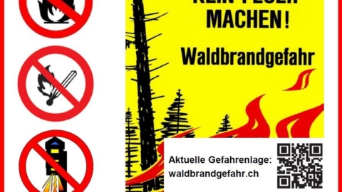 Feuerverbot im Wald infolge Waldbrandgefahr